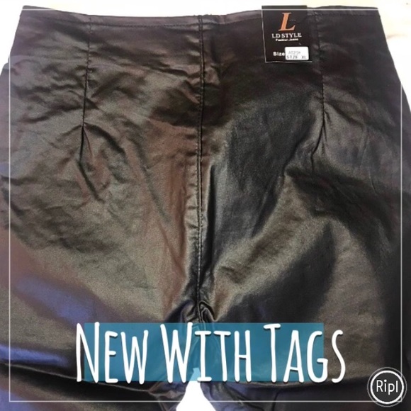 S🚫LD BOOHOO Leather Look Coated Skinny Trouser - Picture 6 of 7